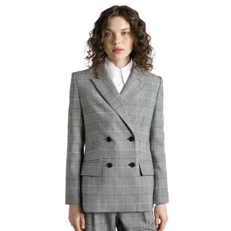 Cue European Houndstooth Check Blazer image number 0